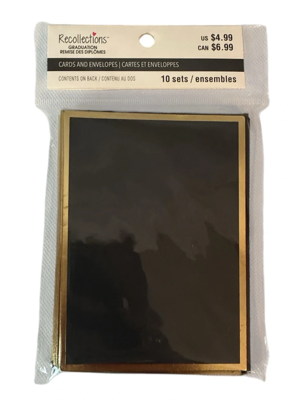 Recollections 10  Blank Cards And Envelopes Black Gold Graduation